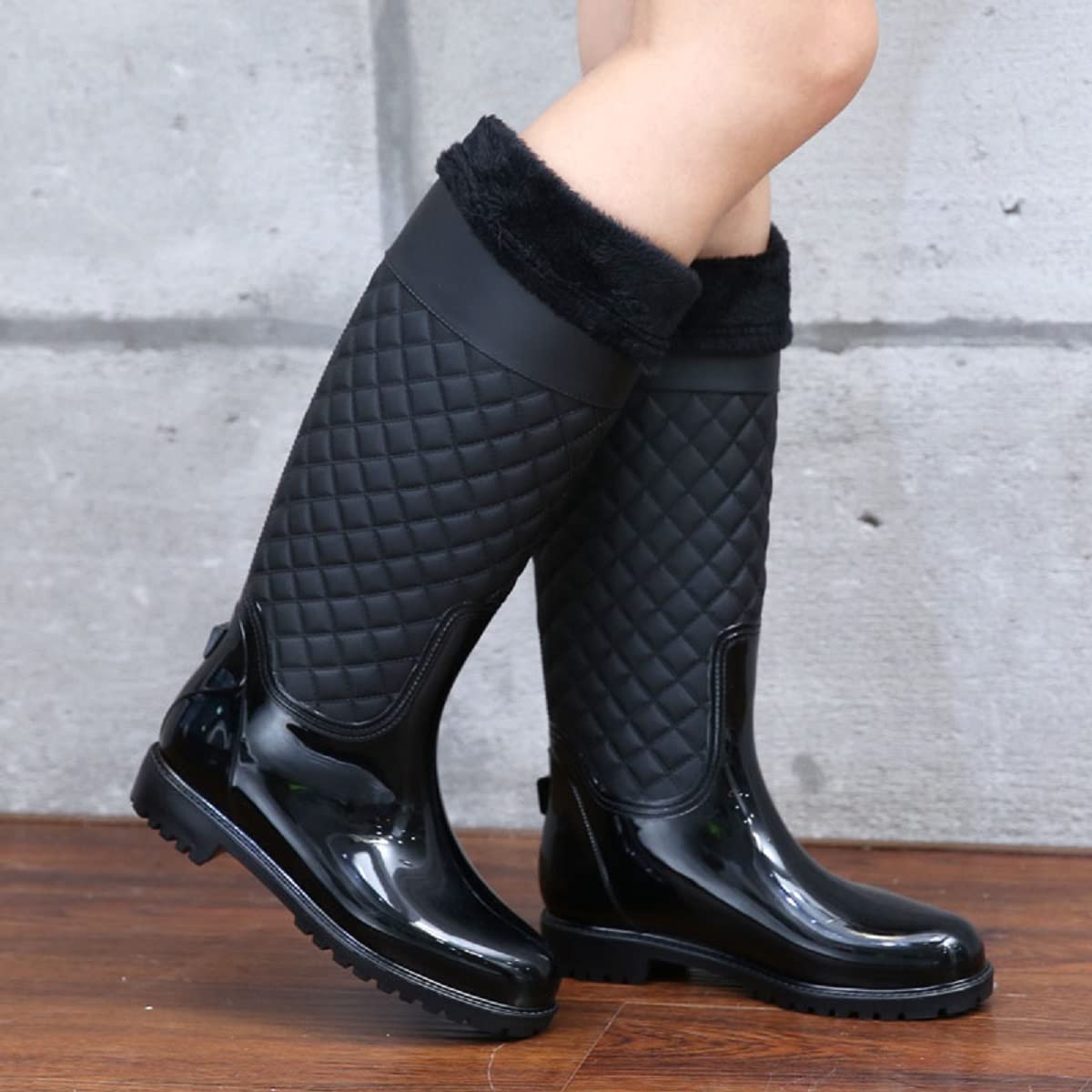 AONEGOLD Stivali di Gomma Donna Pioggia Impermeabile Alti Wellington Boot Rain Boot Giardino Stivali
