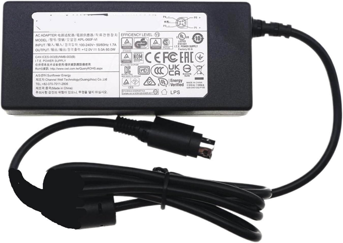 12V 5A 4PIN 60W AC Adapter Power Supply(UK Plug)