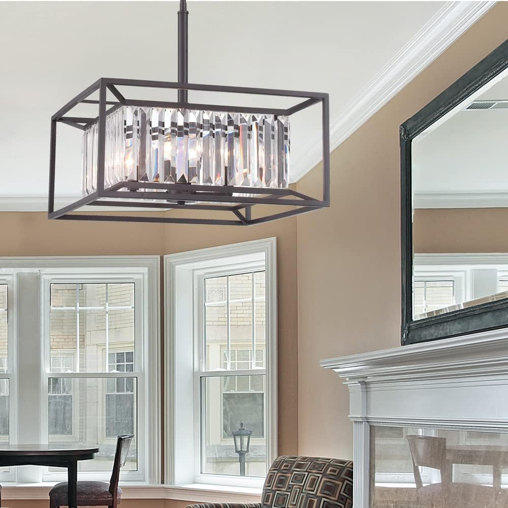DESIGNERS FOUNTAIN Linares 4-Light Pendant Light Fixture, Vintage Bronze, 87431-VB