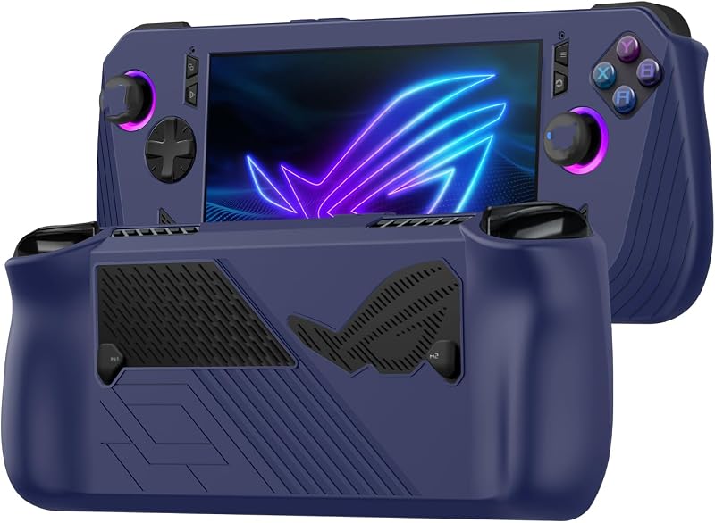 Funda protectora para ASUS Rog Ally X 2024 Gaming Handheld, funda protectora de silicona para consola de juegos para accesorios Rog Ally X con tapas basculantes