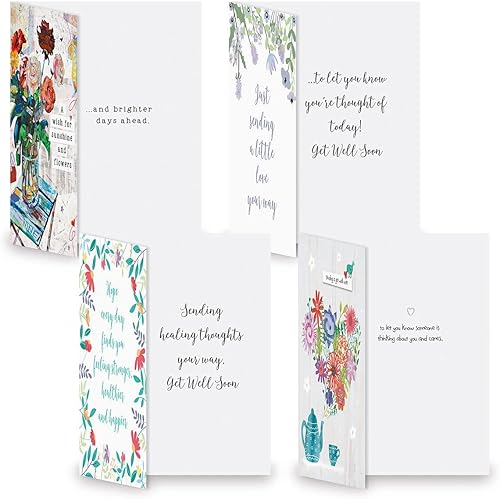 Miniatura 2 de Current Caring Get Well Wishes - Paquete económico de 20 tarjetas de felicitación 10 diseños únicos tarjetas grandes de 5 x 7 pulgadas sentimientos