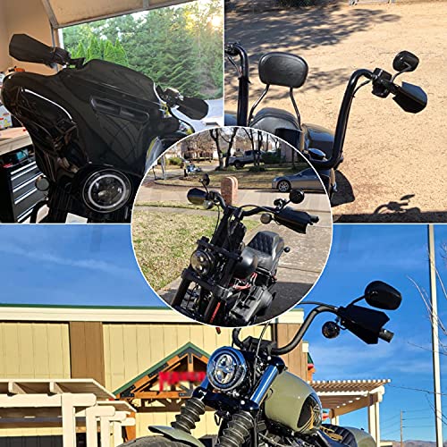 Pbymt Gloss Black Coffin Cut Handguards Hand Guards Compatible For Harley Sportster Touring Street Glide Road King Electra Glide 2007-2023 (Large) #TOP4
