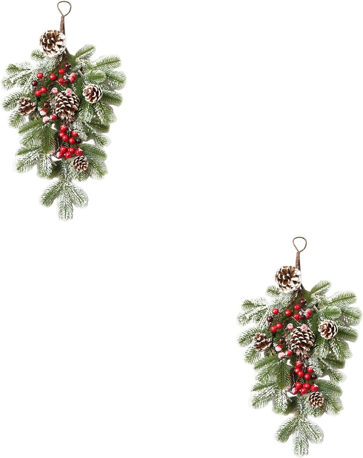 PRETYZOOM 2pcs Christmas Pine Cone Rattan Door Hanging Decor Festive Wall Ornament for Holiday Decor Artificial Greenery Rustic Touch for Use