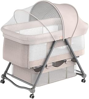 Kays Lit Parapluie Bébé Berceau Bébé Lit d'Appoint Basinette De Chevet Bassique à Treillis Respirable Berceau pour Nourrisson Portable pour Bébé Nouveau-né Et Tout-Petit avec Panier De Stockage