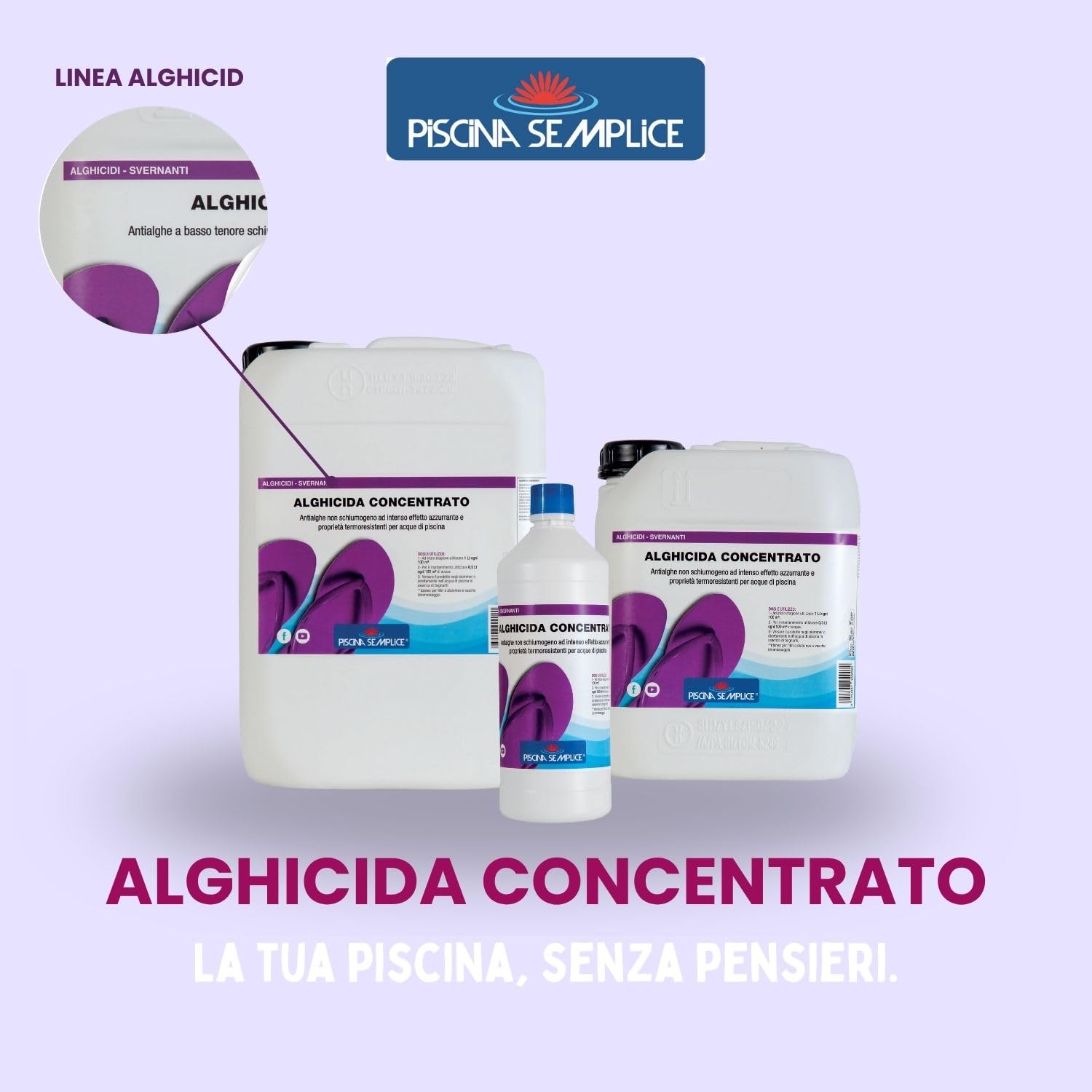 Lapi - 5 kg Alghicida Concentrato Liquido A Tripla Azione. Per Contrastare L'Insorgere Delle Alghe. Riduce Il Consumo Di Cloro. Esercita Un’Azione Inglobante E Flocculante Dello Sporco. Effetto Azzurrante Delle Acque. Prodotto In Italia Da Azienda Certifi