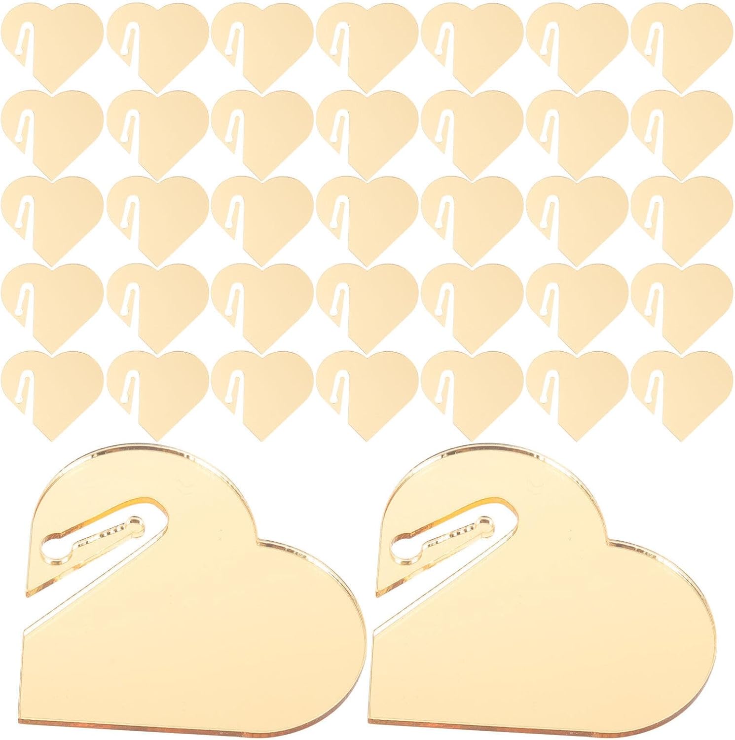 SEWACC Acrylic Wine Glass Labels - 50Pcs Heart Shaped Drink Markers for Parties Weddings and Home Use - Colorful Cup Identification Tags