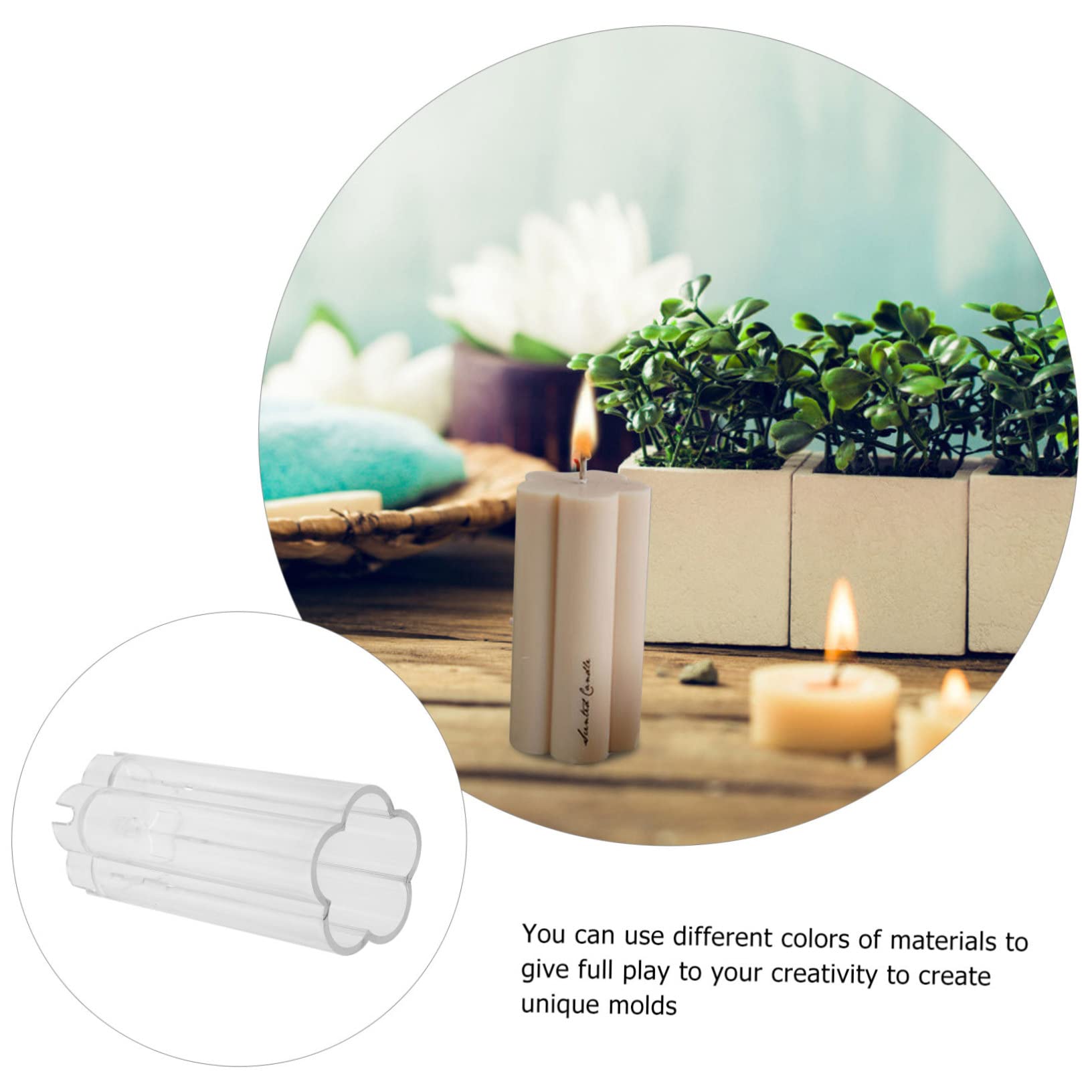 Gadpiparty 3 Piezas Molde de Plástico para Velas Forma de Flor Molde Duradero y Resistente para Manualidades Diy para Fabricar Velas Aromáticas y Jabones Hechos Mano Creativo