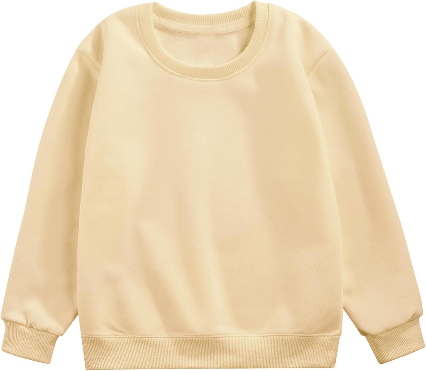 Kids Boys Girls Sweatshirts Solid Soft Fleece Pullover Crewneck Autumn Winter Long Sleeve Tops Jumper Shirts
