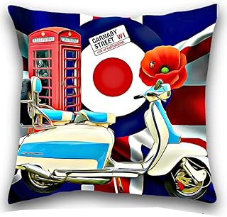 Scooter Art Lambretta Scooter Cushion Cover, Lambretta, Union Jack, Mod, Target, Cushion UK Handmade