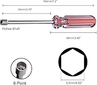 Vista 2 de Utoolmart Tuerca hexagonal con mango antideslizante, destornillador hexagonal (0.217 in)