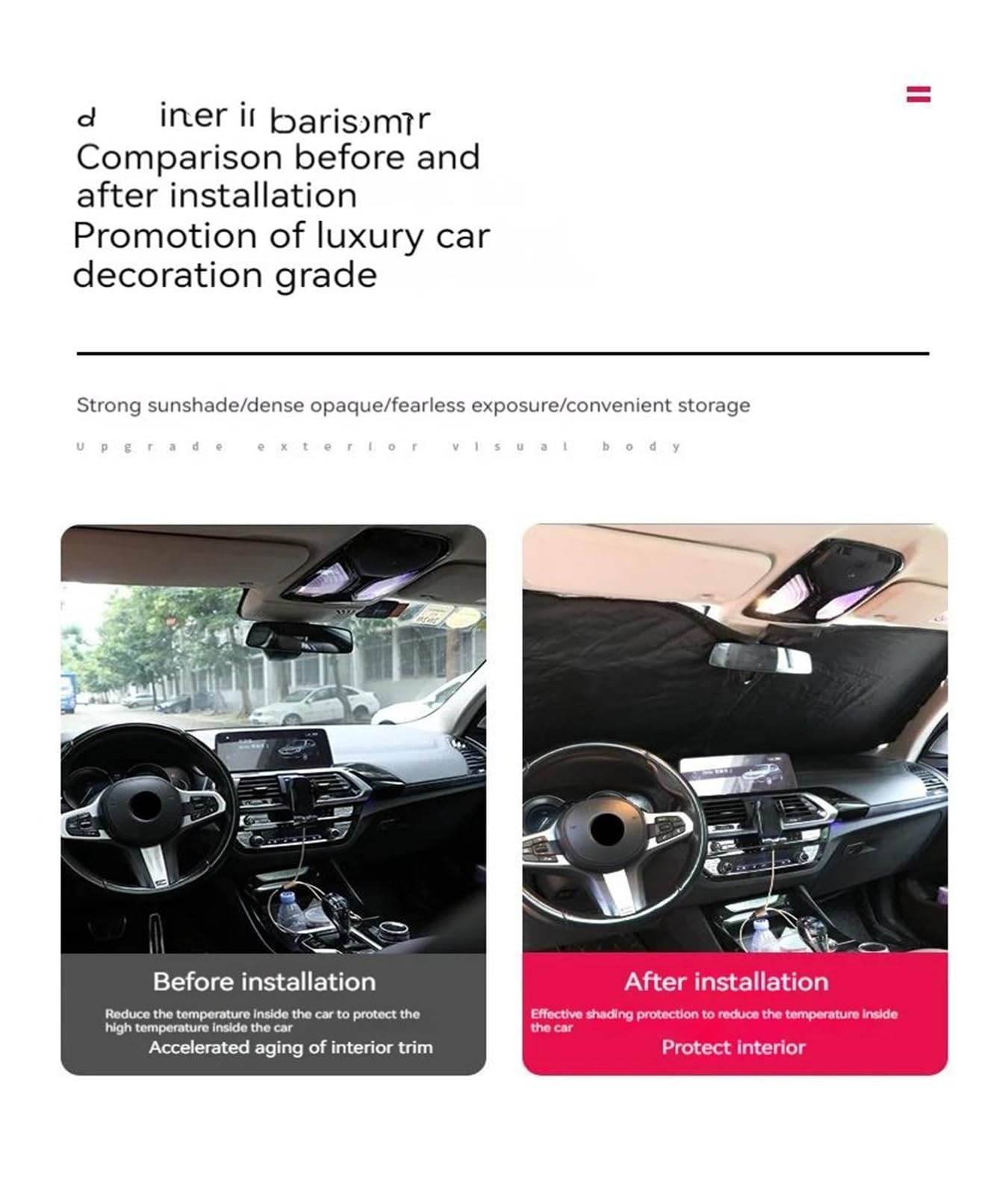 Parasol Ventanas Parasoles Coche para Serie 3 F34 G20 G21 E93 F30 F31 Accesorios para automóviles Parasol Anti-UV 13-19 20-23 Parasol para Parabrisas de automóvil