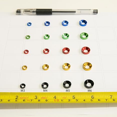 [60PCS] M5 Finishing Countersunk Washers, Anodized Aluminum Alloy, Head Washers Gaskets Cup Shim for Screw RC/FPV/PC/Drone/Mechanical Accessories Parts, Purple Color