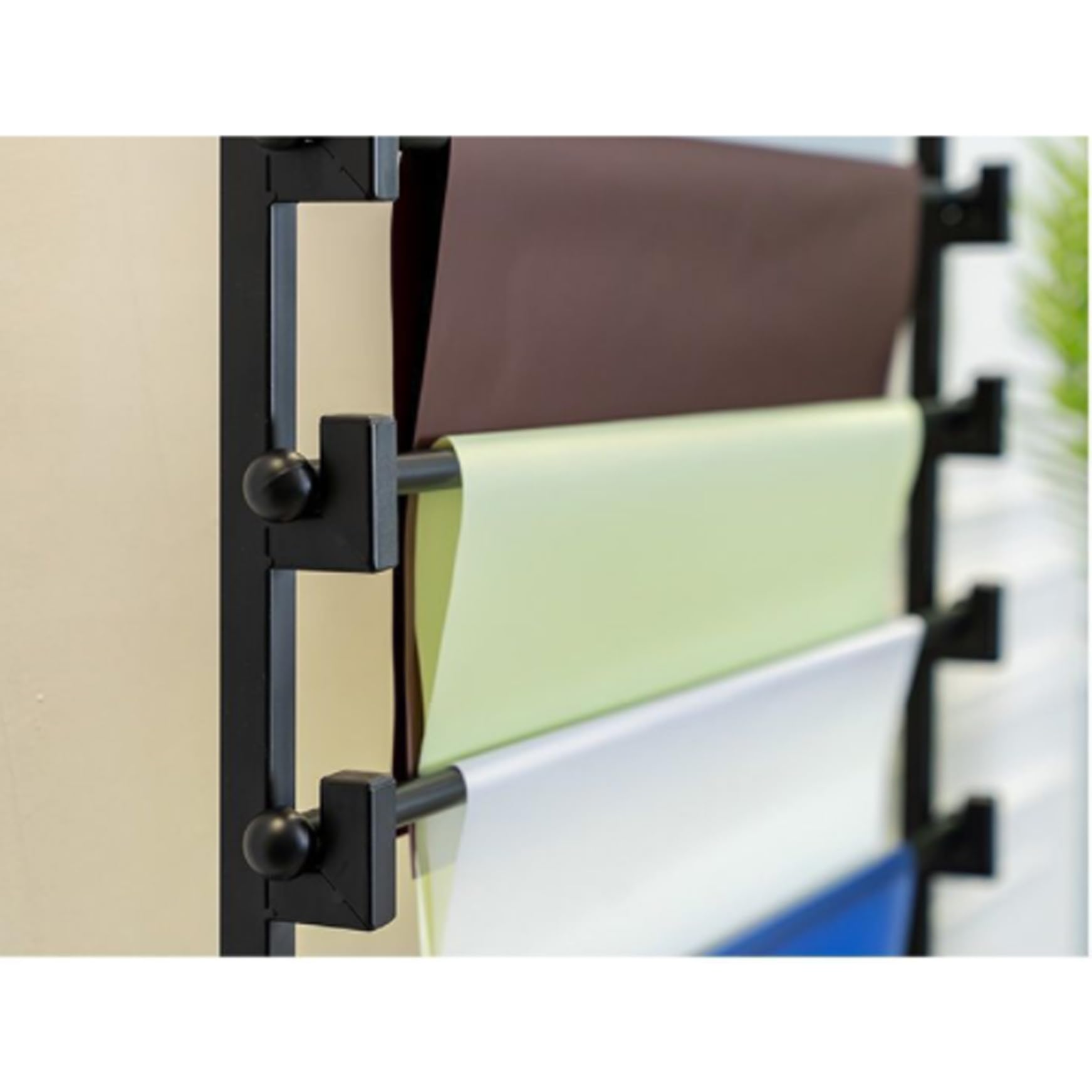 Expositor de Bufandas para Pared, Organizador de Cintas de Papel de Regalo para floristería, Organizador de Bufandas Colgante de Metal, Soporte de almacenamient,Black-80x160cm 13 Layers