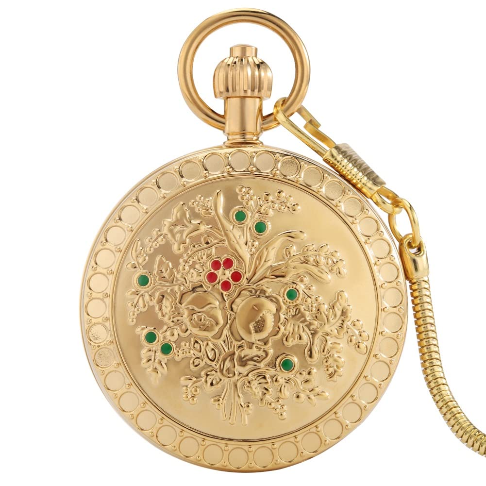Amazon.com: CETEOR Pocket Watches for Men, Relief Golden Pocket