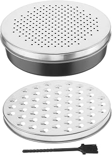 COLLBATH 1 Juego Rallador de Queso Dual Ovalado con Caja Rallador de Cocina Multifuncional Queso Verduras y Jengibre Inoxidable Incluye Cepillo de Limpieza