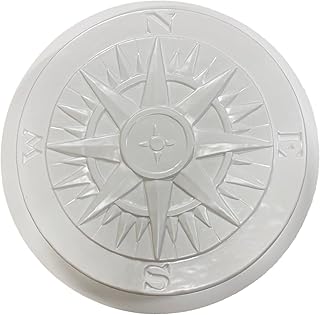 Garden Molds Compass Rose Stepping Stone Mold, Concrete Stepping Stone Mold, Garden Decor Mold, 15.5'' Round