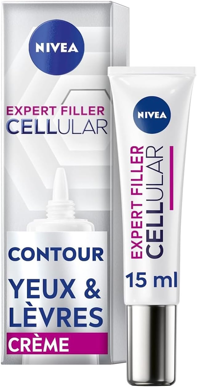 NIVEA Cellular Expert Lift - Soin Contour Des Yeux & Lèvres - Anti-Age - Repulpe, Raffermit, Hydrate & Réduit Les Rides - Acide Hyaluronique & Acide Folique - Tous Types De Peaux - 15 ml