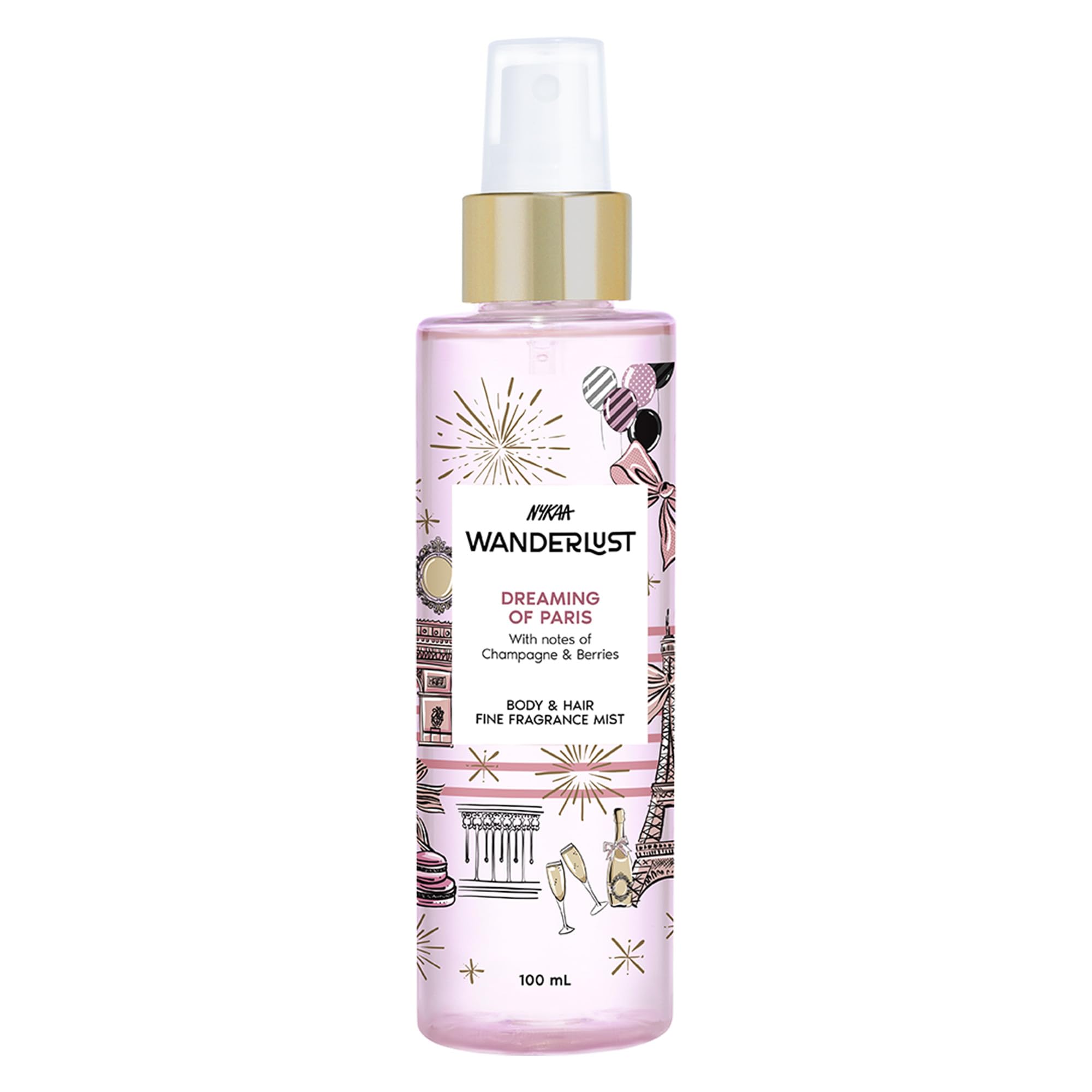 Nykaa Wanderlust Dreaming of Paris Body & Hair Mist, Champagne & Berries Fragrance, Cruelty-Free, Long-Lasting Fine Perfume Spray, 100ml-image-18