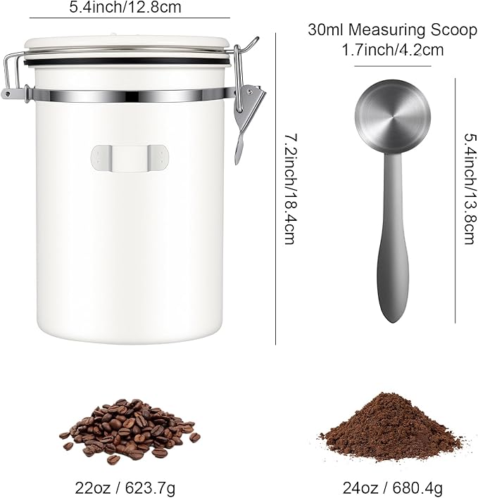 Kirecoo Canister Acero Inoxidable 22 oz para Café, Cereal, Azúcar, Té miniatura 3