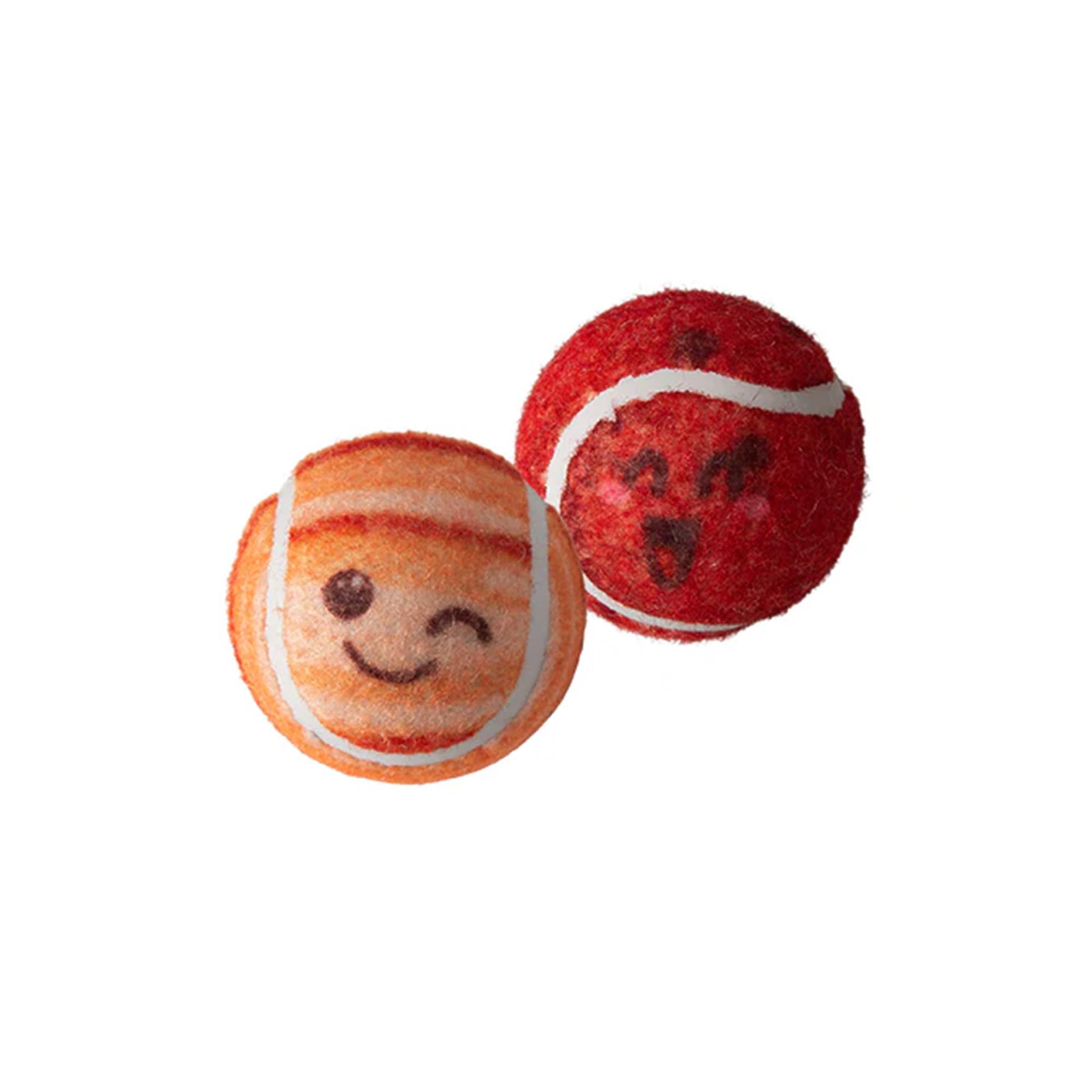 Snugarooz Behind Mars Tennis Balls with Repair Patch - 2-Pack Red - High-Bounce Dog Toy for Fetch Play