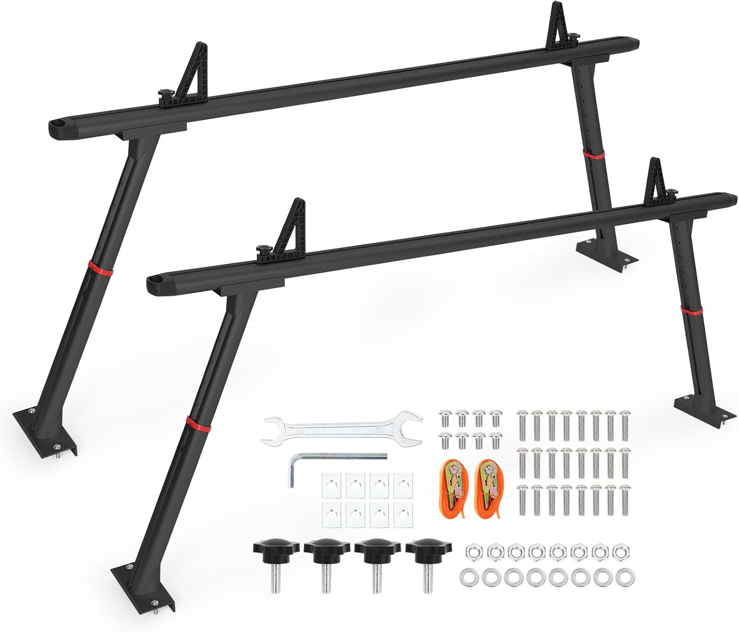 GOCAPTAIN Adjustable Aluminum Truck Ladder Rack 35.4-71in 800LB Heavy Duty Pickup Bed Cargo System for Kayaks Lumber Surfboards