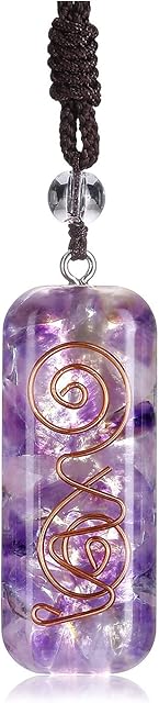 JSDDE Chakra Crystal Pendant Necklace Resin Healing Stone Necklaces Jewelry for Women Men Meditation Balancing
