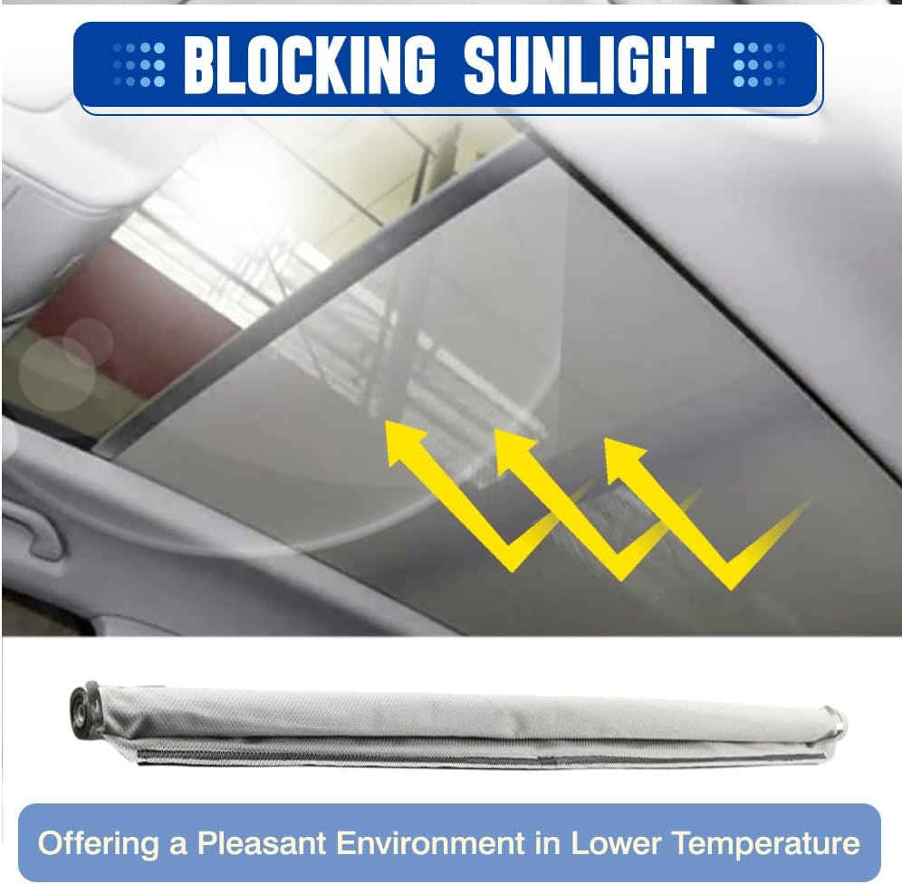 Car Sunroof Curtain Skylight Sunshade, Replace 1K9877307, 1K9877307A, 1K9877307B, Compatible with Audi Q5 2009-2017 VW Golf Jetta Tiguan Skoda Yeti Superb, 1 pc (Gray)