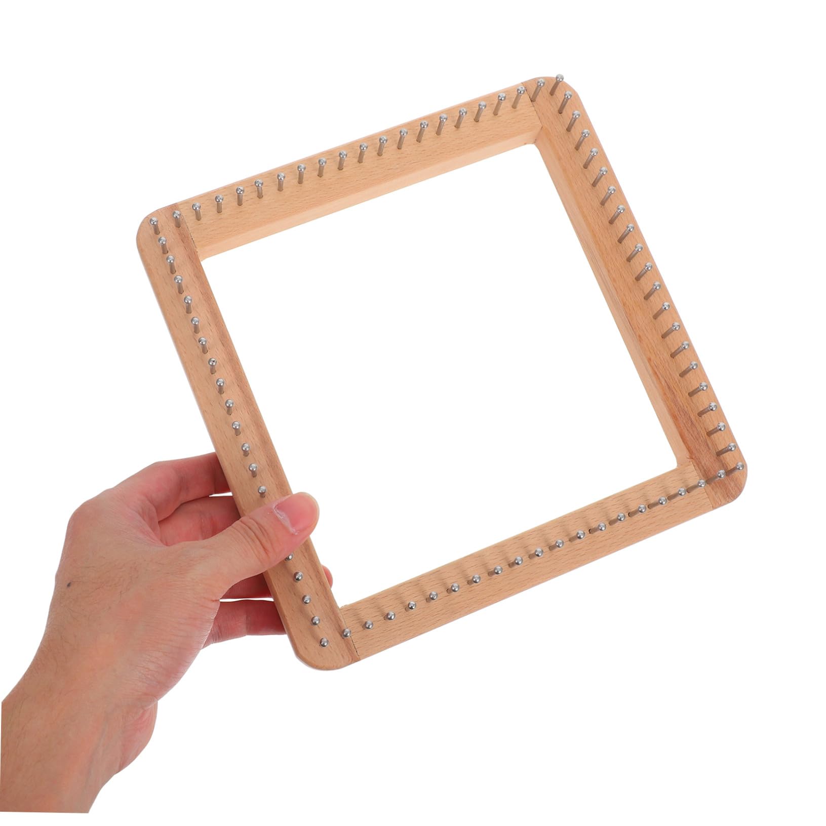 Herramienta de Telar de Madera para Tejer Manual DIY Tabla Cuadrada para Bufandas Gorros Chales y Mantas Máquina de Tejer Artesanal Versátil y Duradera