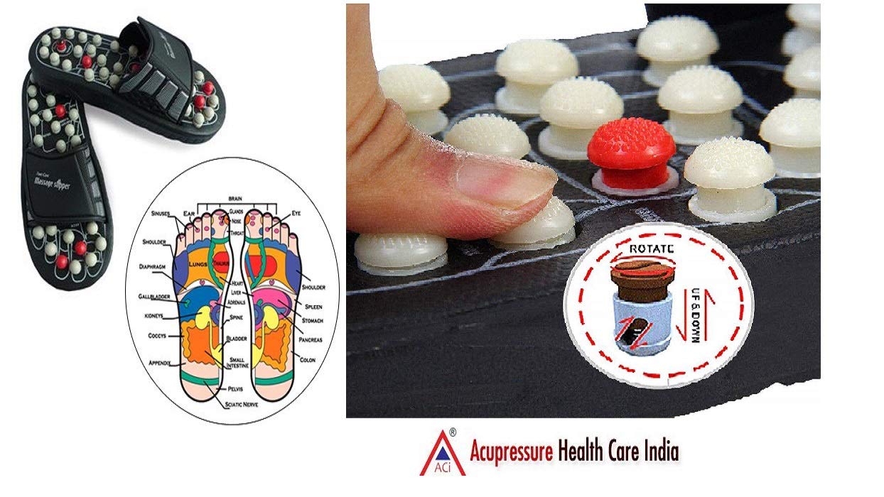 Aci Accupressure Spring Accu Magnetic Therapy Yoga Slippers Paduka for Full Body Blood Compulation Naturant Part Part Part Massager Relagerration clippers for men and women (7) (7)