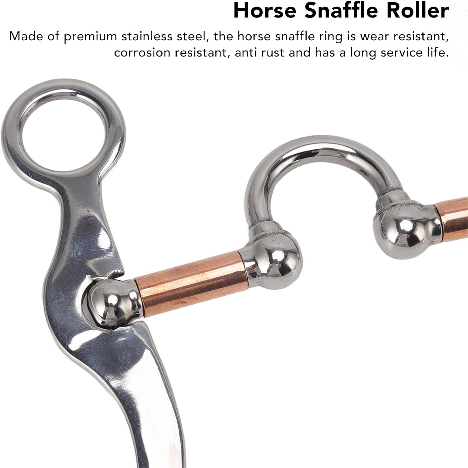 Horse Snaffle Stainless Steel, All Purpose for hoop Snaffle Bit, Horse Bit with Roller, Horse Racing Accessory Loose Thickeness Bit Loose Mouth Bit for Horse Racing, Frenos Para Caballos Horse Bits