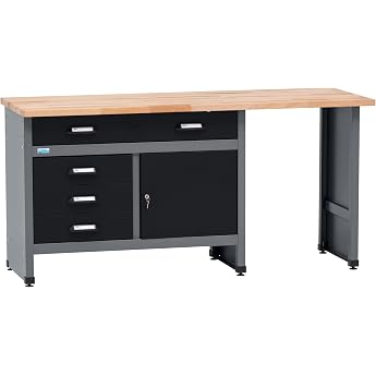 K pper Workbench 12039 Width 170 cm 1 Door 4 Drawers 300 kg Load Capacity 30 mm Solid Beech Worktop
