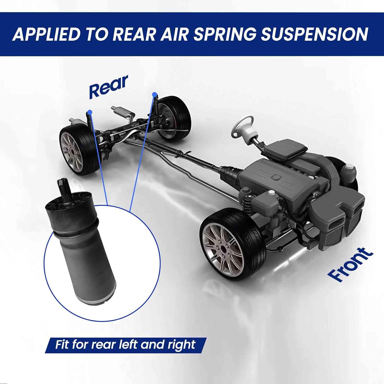 2pcs Air Spring Rear Compatible with 2013-2016 Range Rover L405 2014-2016 Range Rover Sport L494 OEM Number Replace LR052171 LR044853