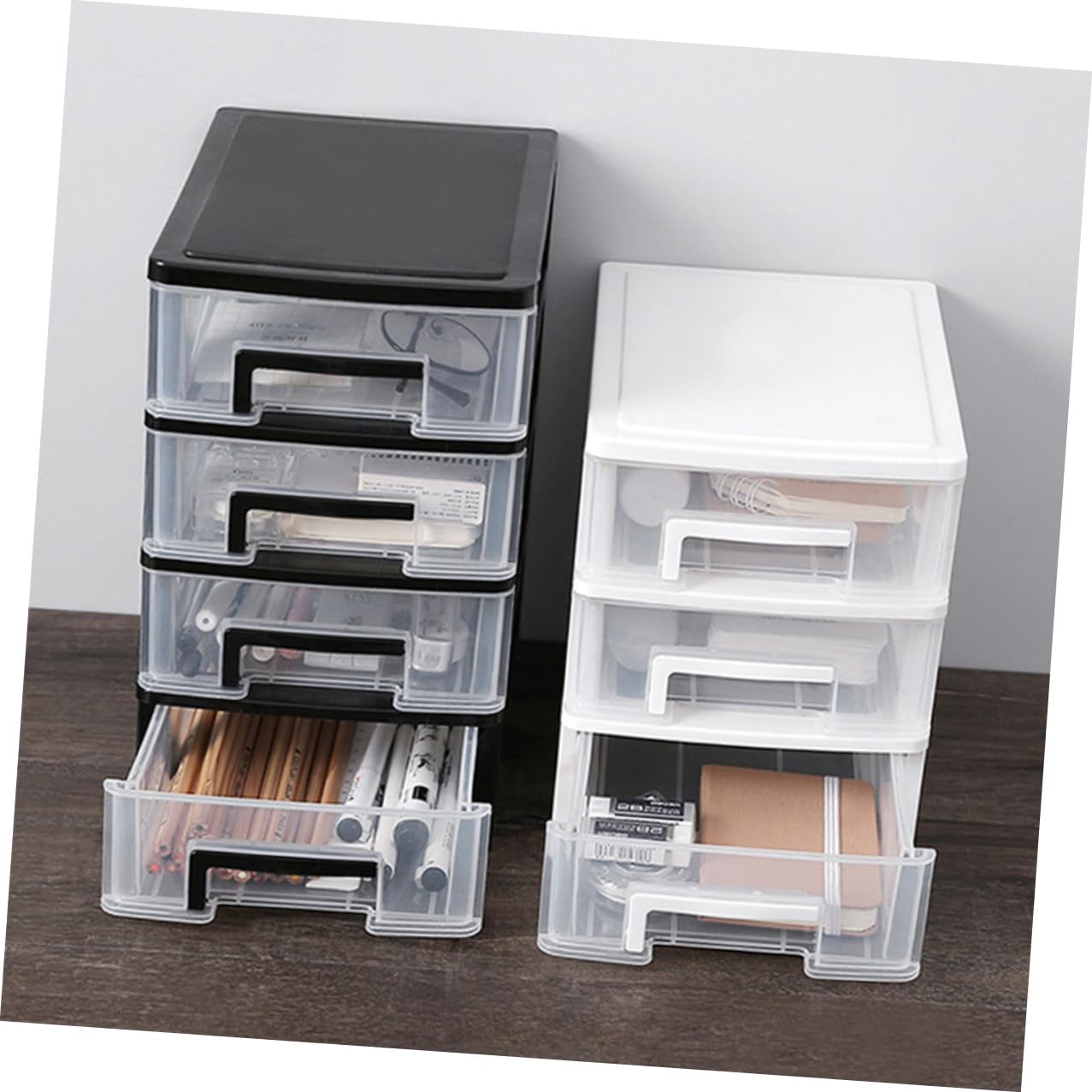 Cassetto Contenitore in Plastica Pp a 3 Strati Design Multifunzionale, Semplice e Raffinato, per Soggiorno e Studio, Organizer da Scrivania Pratico e Funzionale