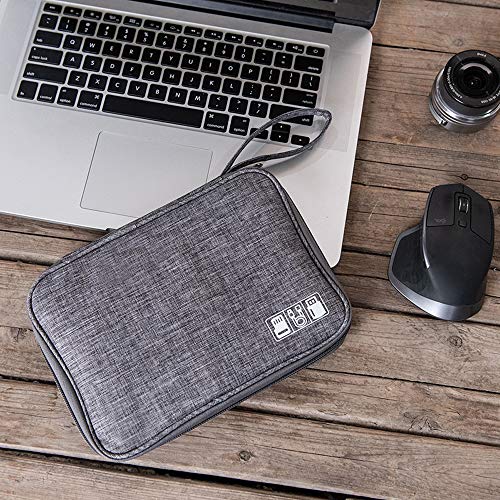 Electronic Organizer Cable Organizer Compact Travel Organizer Bag Electronics Accessories Cases Storage Bag Waterproof for Cable USB SD Card Power Bank Earphone (Black)