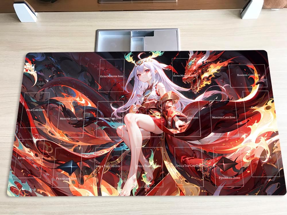 New Mlikemat Playmat Kurikara Divincarnate TCG CCG OCG Trading Card Game Mat with Zones + Free Bag (ZD014-690-A)