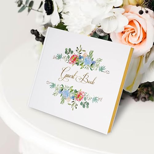 Miniatura 6 de Cherrich Libro de invitados de boda, libro de registro para recepción de boda, registro de baby shower, libro de visitas Polaroid con bordes dorados
