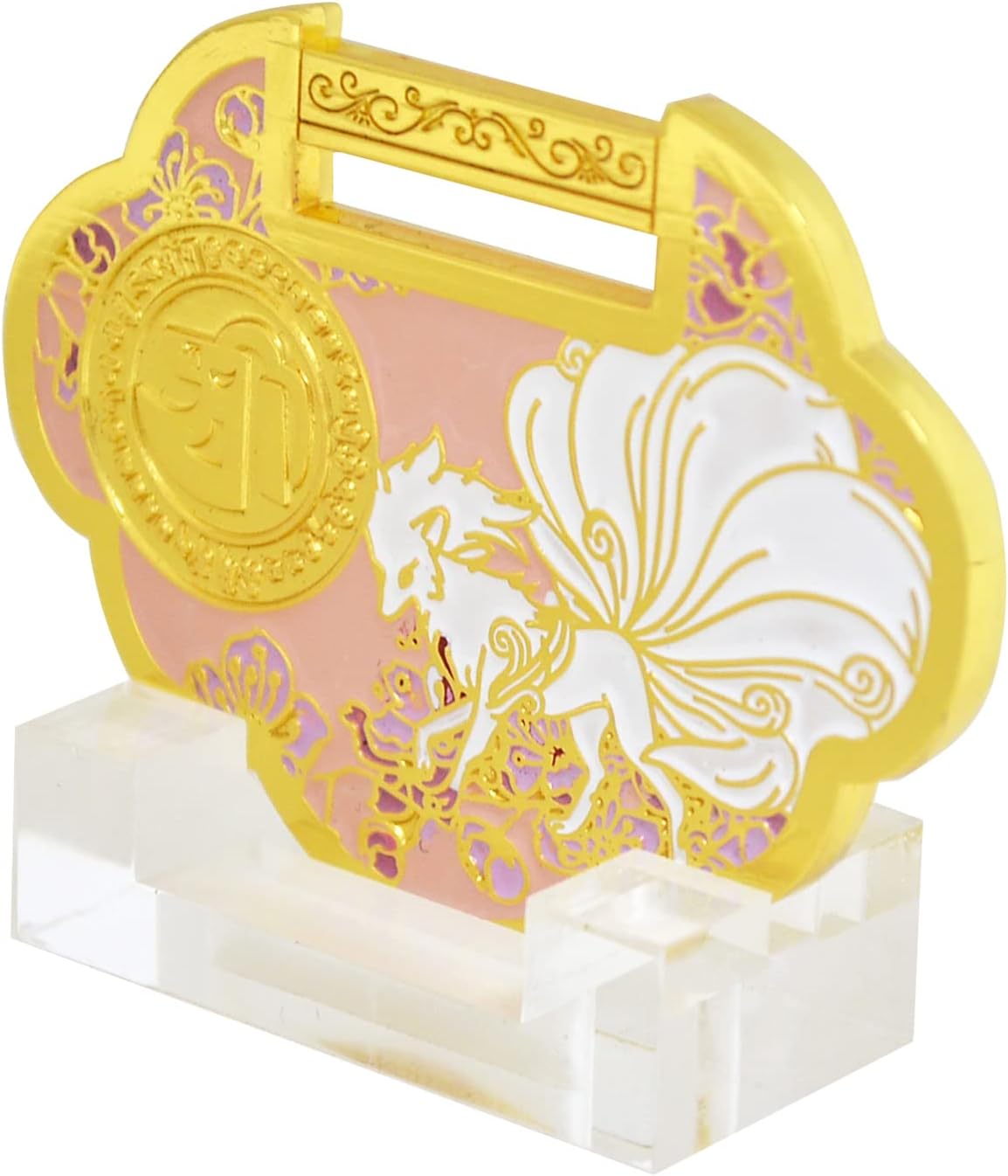 Feng Shui Romance Lock Patron Saint Guardian Amulet Ornaments, Gold, Base 5x1.5cm Lock 7.5x5.5cm Box 7.5x7.5x3.5cm