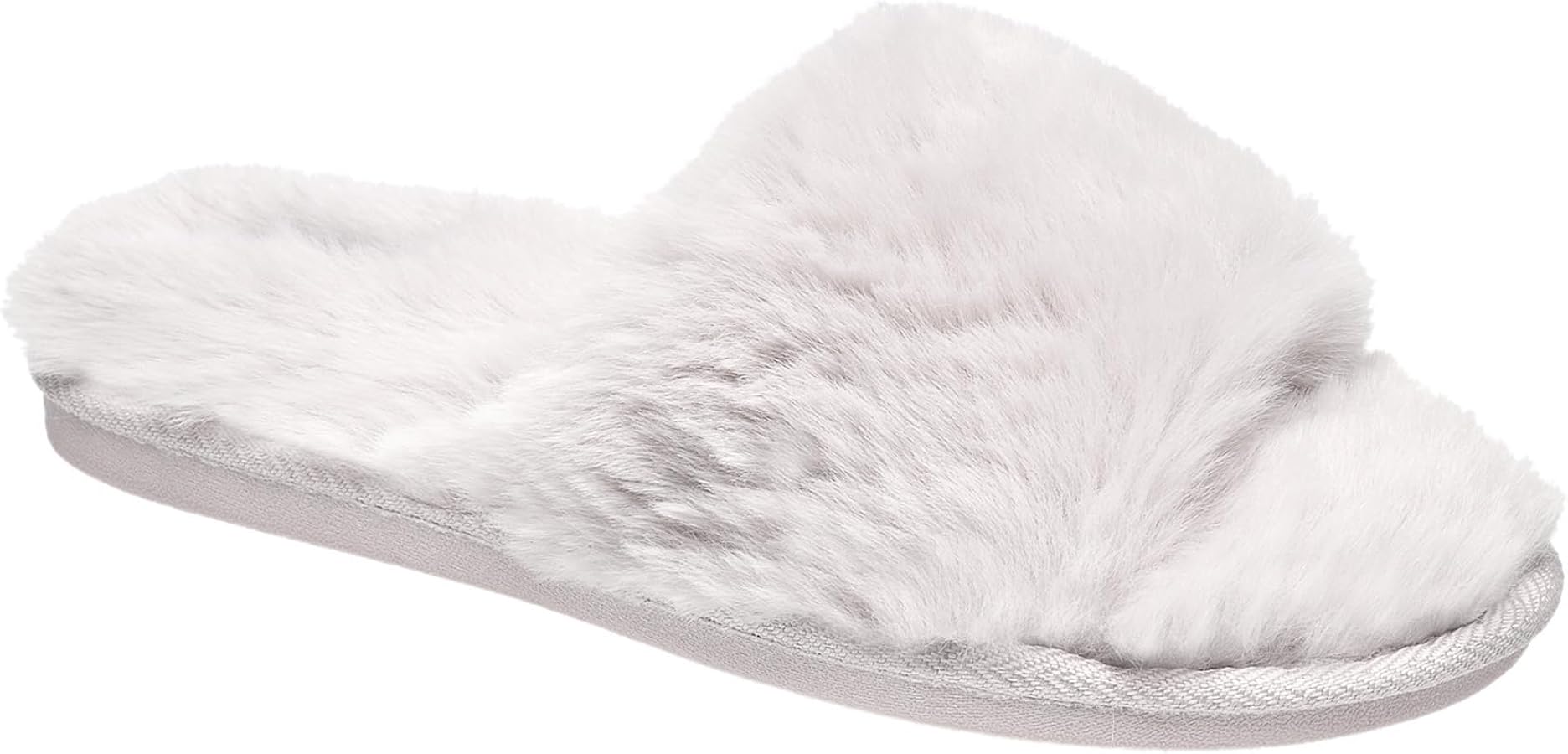 Amazon.com | Nine West Women's Criss-Cross Faux Fur Slide Slippers