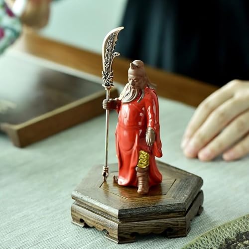 Miniatura 2 de Estatua china de Feng Shui Guan Yu de cerámica pequeña, estatua de Guan Gong, estatua de Guan Di, figuras de estatua de Guan Yun Chang, decoración