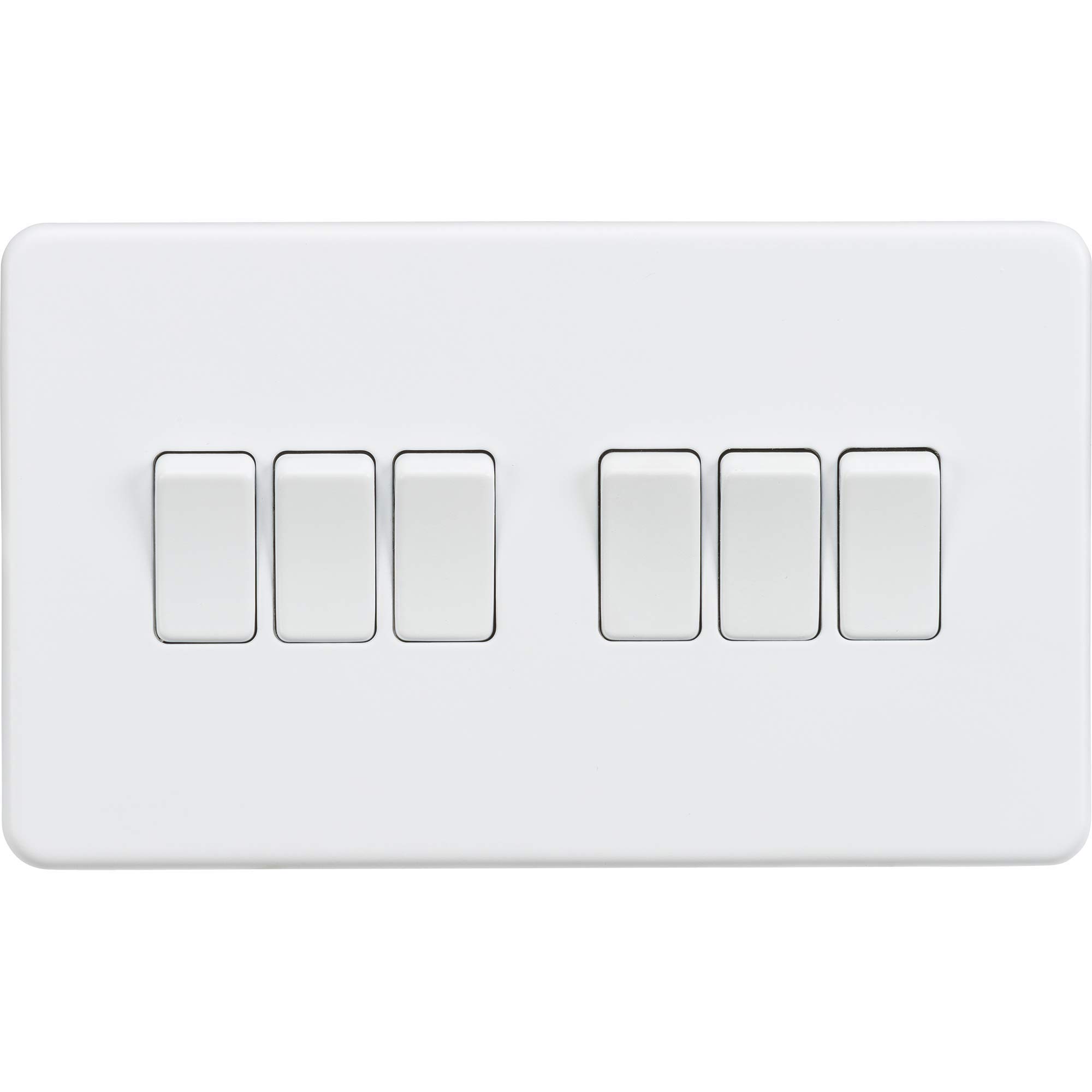 Knightsbridge White Sf4200mw Screw Less 10A 6G 2 Way Switch,