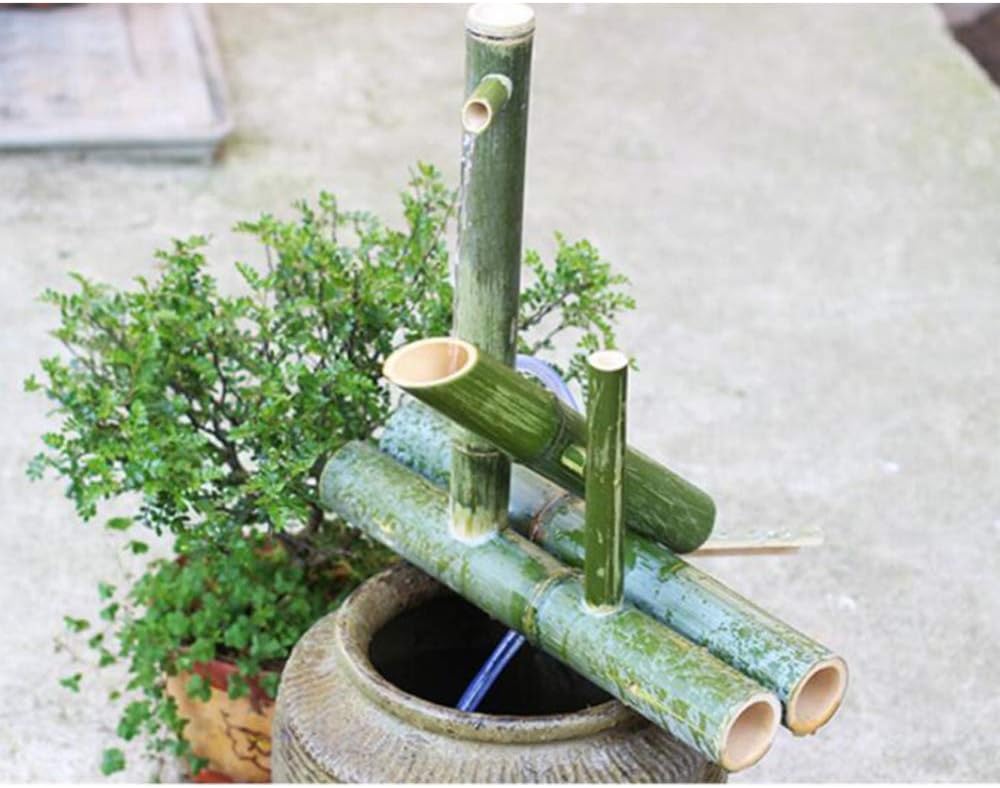 Bamboo Water Fountain with Pump Outdoor Feature Pond Decor Rocking Spout 100% Handmade,Length70Cm