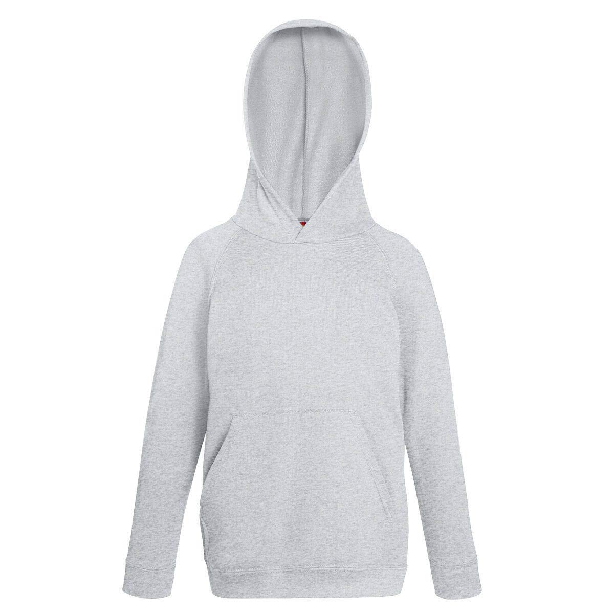Fruit of the Loom Childrens Unisex Lightweight Hooded Sweatshirt/Hoodie (14-15) (Heather Grey)