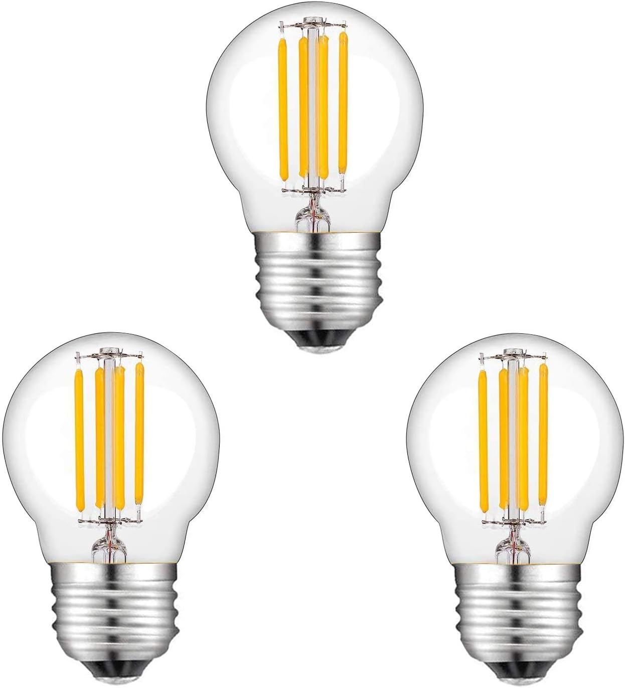 B4UE27 LED Warm White, 4W LED Light Bulb (Equivalent to 40W), 3 Pack Filament Light Bulbs, Warm White 2700K, 400lm