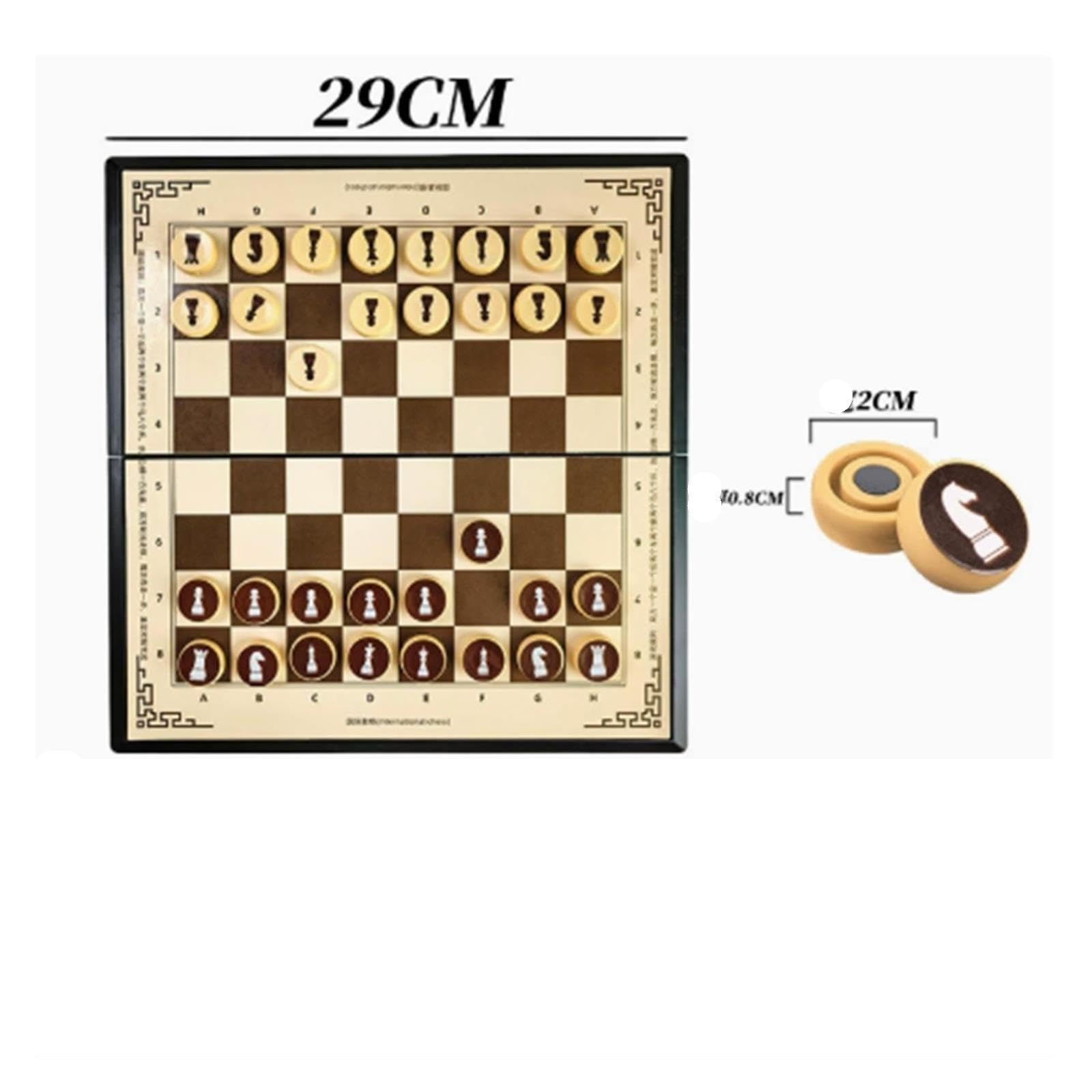 Kit d'échecs magnétique Pliable Compact, Aimant imprimé