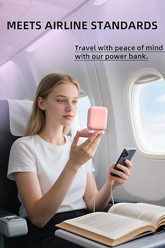 Vista 6 de Cargador portátil de carga rápida 3 en 1 de 10000 mAh, 22.5 W, con cables incorporados, 4 salidas, batería de viaje compatible