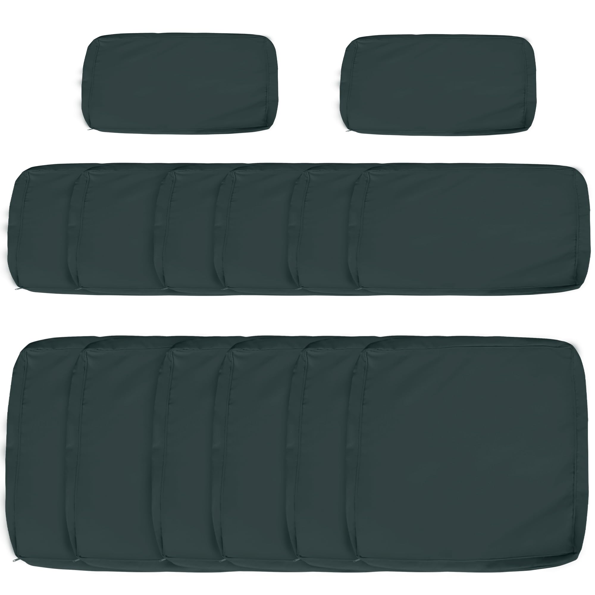 Outsunny Replacement Cushion Covers for Garden Sofa Set, Garden Rattan Sofa Cushion Polyester Cover Replacement Outdoor - No Cushion Included, Grayish Green โ image 1