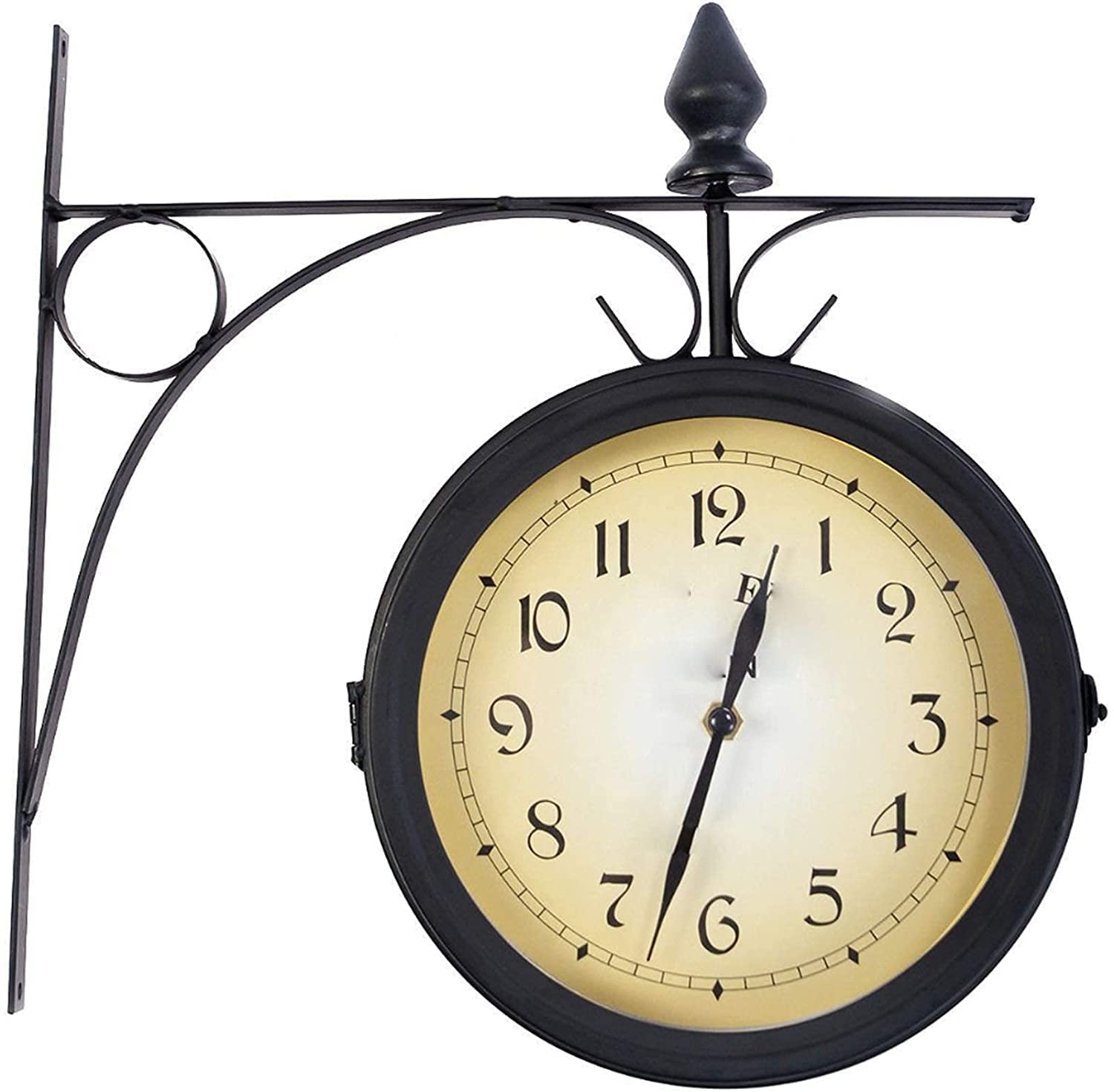 XJBTBA Horloge murale intérieure/extérieure, grande horloge étanche sans tic-tac de 12 pouces, décoration murale silencieuse, facile à lire, décoration exquise pour la maison, la cuisine, le salon, la