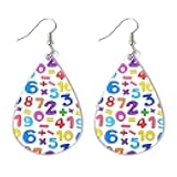 Funny Teacher Teardrop Dangle Earrings for Women Wooden Earrings Teacher Appreciation Jewelry Gifts