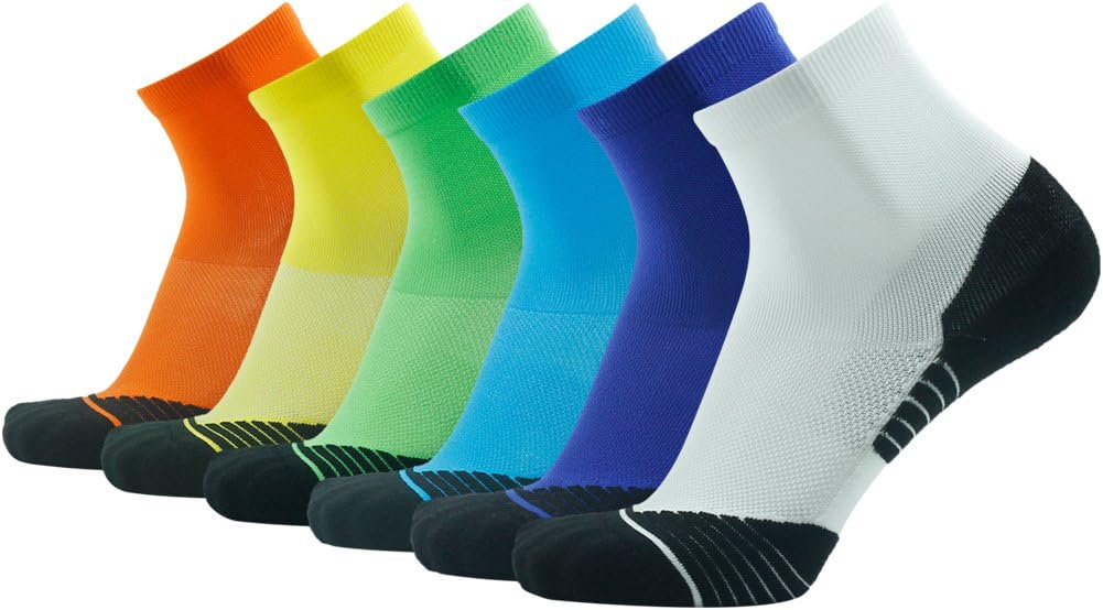 HUSO Men's Women's Running, Cycling & Tennis Socks, Performance Sports Ankle Compression Socks 1, 2, 3, 4, 6 Pairs