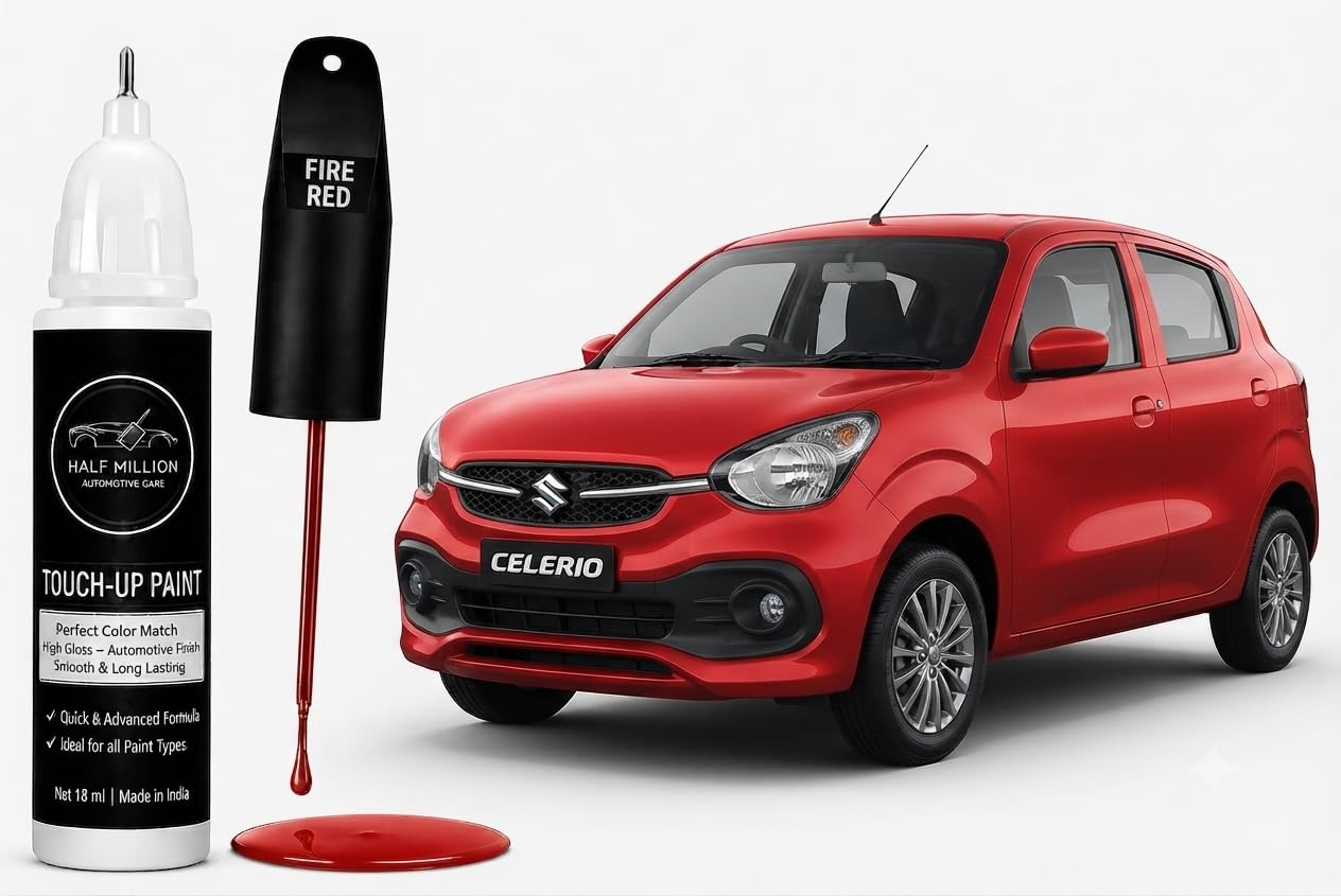 Half Million Touch Up Paint for Maruti Suzuki CELERIO Solid FIRE RED | 18ml Car Scratch Repair Paint Pen | Factory Color Match | Quick Dry | High Gloss Finish | DIY Paint Chip & Scratch Remover-image-26